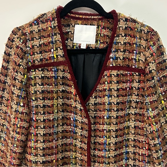 Anthropologie Harlequin Tweed Blazer Jacket Size M Multicolor Oversized - Picture 8 of 8